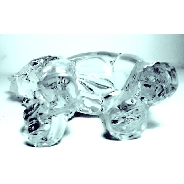 Oggetti (Murano, Italy) Fine Crystal Very Large Imposing Solid Glass Elephant Sculpture - 11 1/2 Inches Tall! For Sale - Image 9 of 10