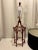 Vintage Chinoiserie Faux Bamboo Red Tole Pagoda Table Lamp For Sale - Image 10 of 11
