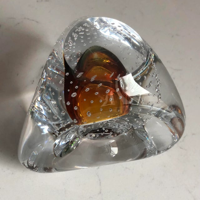 Transparent Pyrcak Handblown Bullicante Paperweight-Initialed For Sale - Image 8 of 9