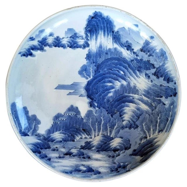 Large Japanese Edo Period Master of the Rocks Porcelain Charger Bowl For Sale - Image 10 of 10