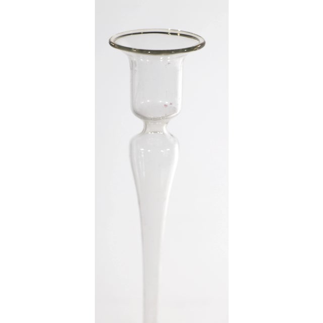 Dansk Set of Three Blown Glass Candlesticks Att. To Dansk For Sale - Image 4 of 8