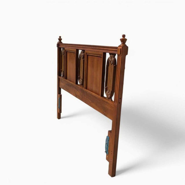 1960s Mid-Century Carved Wood Full-Size Headboard For Sale - Image 14 of 14