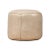 Beige Round Leather Ottoman For Sale In Raleigh - Image 6 of 10