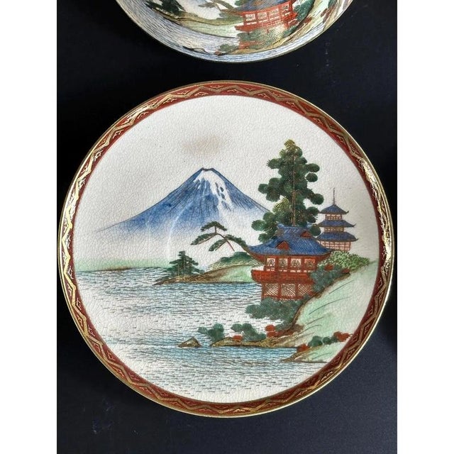 Hand-Painted Satsuma Tea Service from Sōkō China, 1920s, Set of 15 For Sale - Image 6 of 11