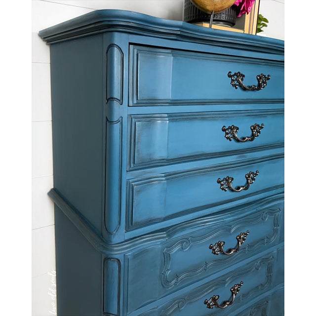 1960s French Provincial Bassett Furniture Blue Chest of Drawers Chairish