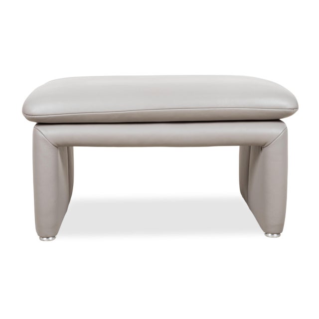 Leather Stool in Grey by Koinor For Sale - Image 11 of 12