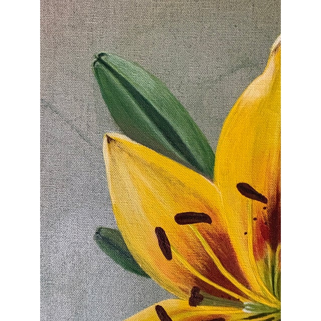 Modern Oil Painting - Yellow Flower For Sale In New York - Image 6 of 11