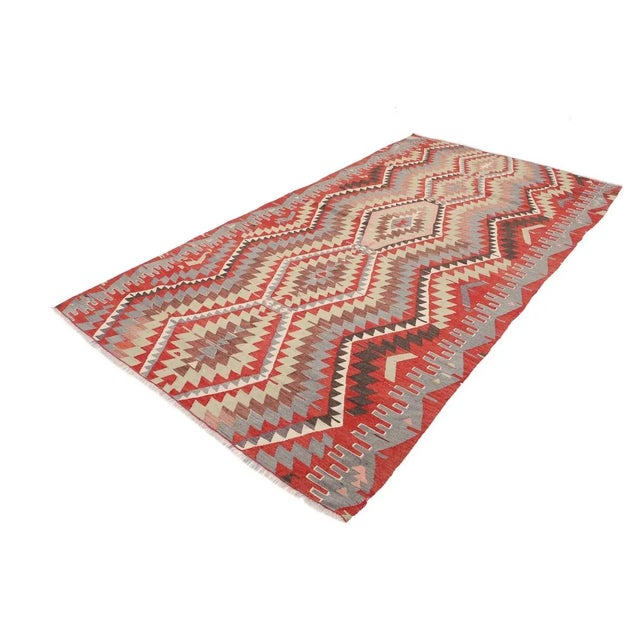 Mid-Century Modern Mid 20th Century Vintage Turkish Kilim Rug For Sale - Image 3 of 7