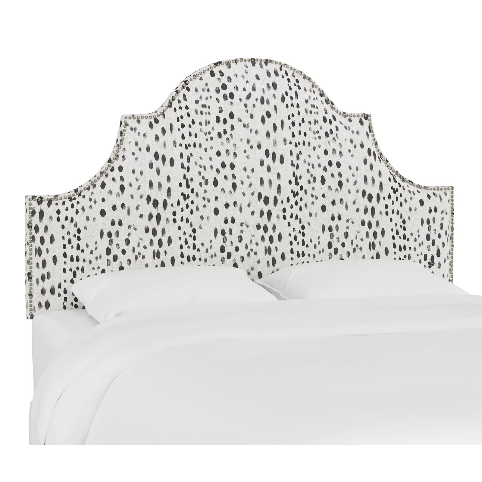 Queen Headboard, Linen Leopard Ink Chairish