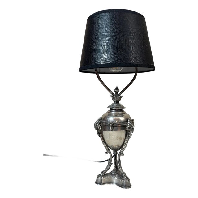 Silver Metal Lamp, 1900 For Sale