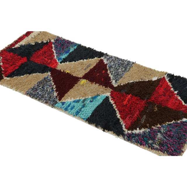 Rug & Kilim Vintage Moroccan Runner Rug With Multicolor Diamond Medallions | Rug & Kilim For Sale - Image 4 of 7