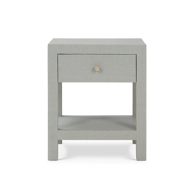 Pair of Pale Blue Wash Raffia Wrapped Nightstands For Sale In Greensboro - Image 6 of 12