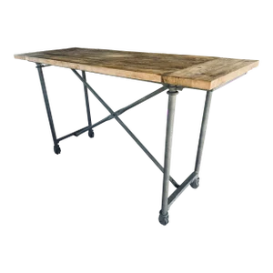 Restoration Hardware Reclaimed Solid Wood and Iron Tall Table