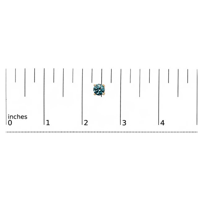 Early 21st Century 14K Yellow Gold 3.00 Cttw Blue Lab Grown Diamond Stud Earrings with Screw Backs For Sale - Image 5 of 5