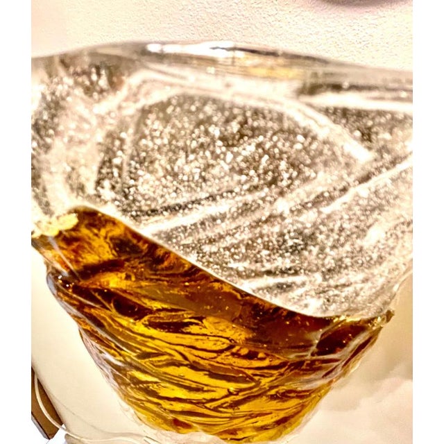 Glass Murano Glass Wall Lights attributed to Mazzega, Italy, 1970, Set of 2 For Sale - Image 7 of 11