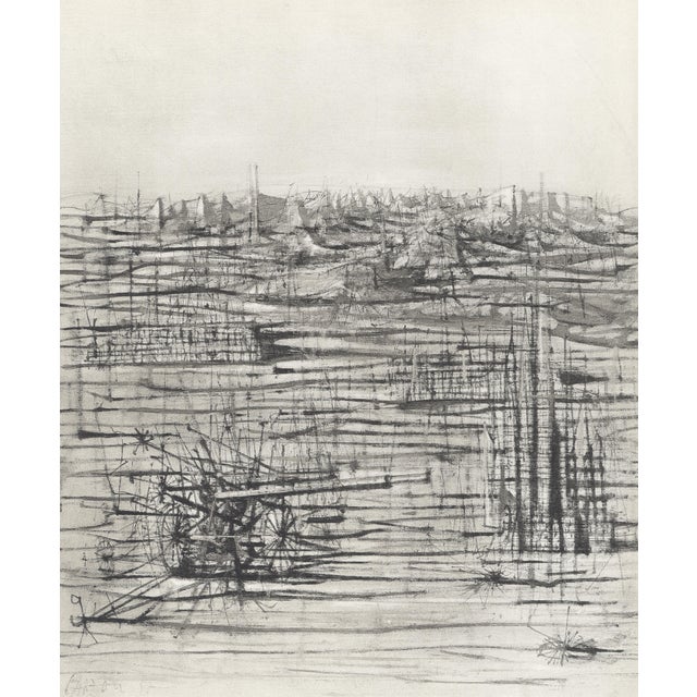 Original lithograph after the painting "Le Canon" (The Cannon) by Jean Carzou, published in the 1959 monograph...