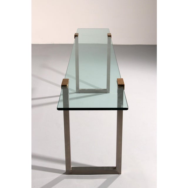 Side Table in Glass and Brass by Peter Ghyczy, 1970 For Sale - Image 10 of 12