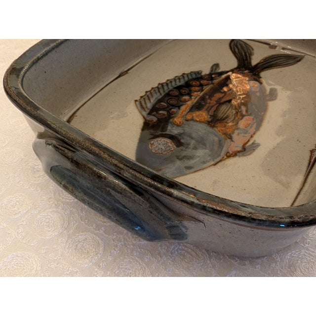 Ceramic Pottery Serving Dish, Fish Motif South Africa For Sale - Image 7 of 11