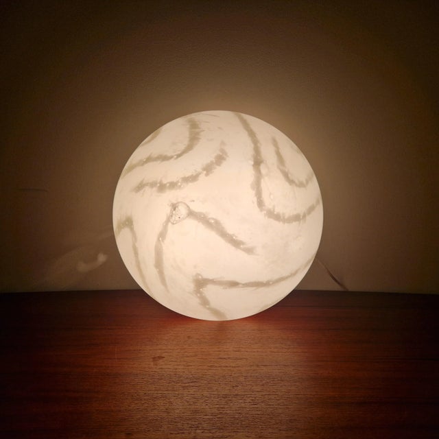 Mid-Century Glass and Oak Flush Mount, 1970s For Sale - Image 10 of 10