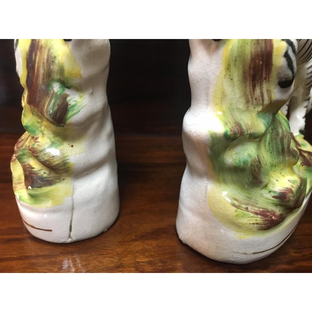 Ceramic Staffordshire Circa 1880 Pair of Porcelain Flatback African Zebras For Sale - Image 7 of 10