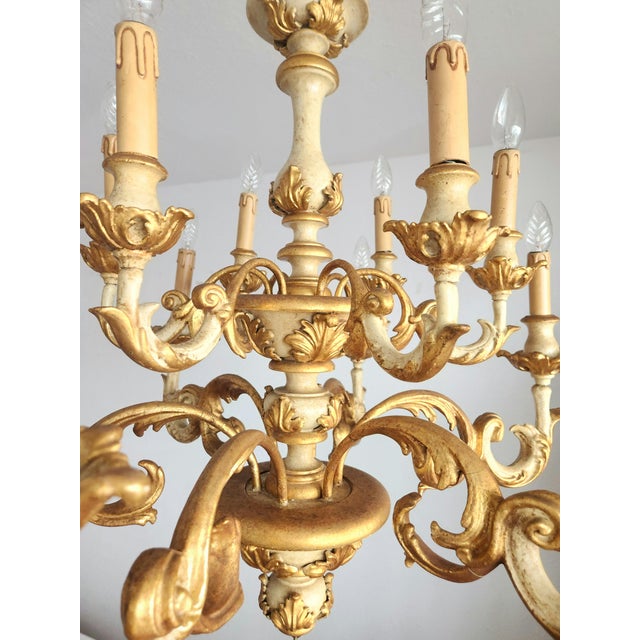 Vintage Florentine Chandelier with Gold Leaf, 1930s For Sale - Image 16 of 18