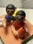 This is a piece of Mexican folk art, crafted from terracotta clay. The figures resemble traditional Ocumicho style...