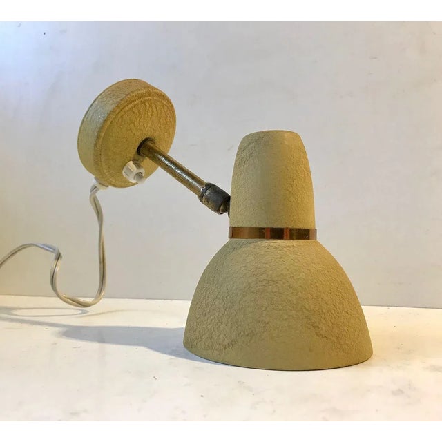 Scandinavian Pastel Yellow Wall Lamp in Brass & Aluminium, 1950s For Sale - Image 12 of 12