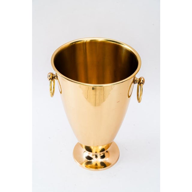 Champagne or wine cooler vienna around 1920s Brass polished and stove enameled