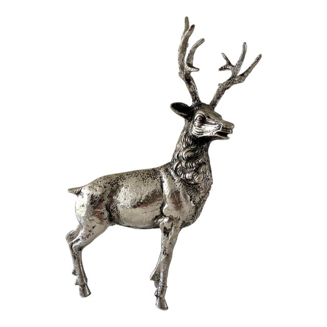 Gucci Large 1970's Silver Plate Stag For Sale