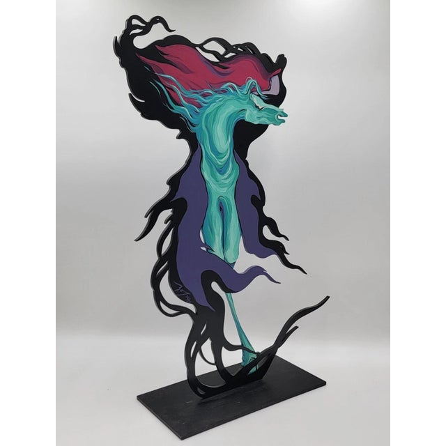 Rare Ltd Edition Bonnie Leibowitz Hand Painted Acrylic on Cast Iron 26/50. 24 In For Sale - Image 9 of 12