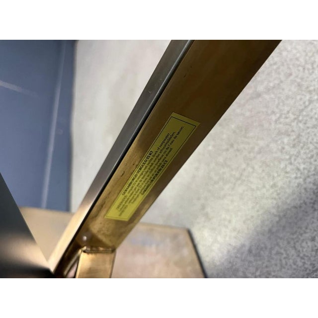 Quality 23kt gold layered and thick clear glass coffee table manufactured by Belgochrom. Belgochrom produced quality...