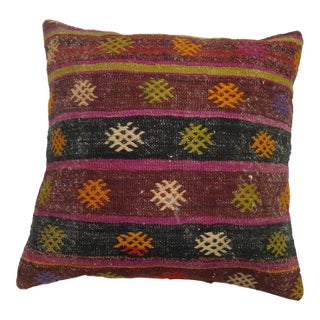 Striped Vintage Kilim Pillow For Sale
