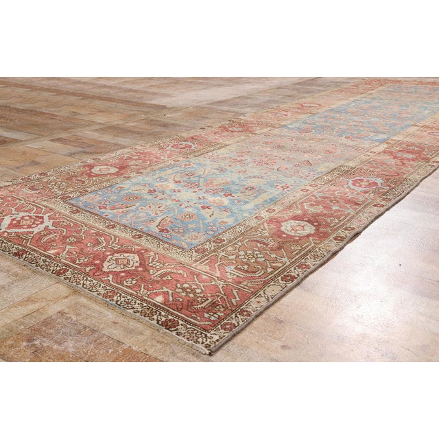 Royal Blue Late 19th Century Persian Bijar Rug, 04'02 X 13'10 For Sale - Image 8 of 10