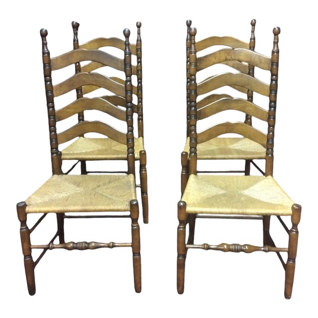 Ladder Back Dining Chairs, Set of Four Chairs, Dining Chairs For Sale