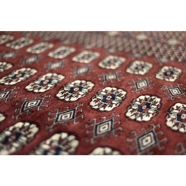 Vintage Red Hand-Woven Oriental Bokhara Rug, 1960s For Sale - Image 15 of 18
