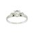Late 20th-century 3-diamond engagement ring. The ring features a 1.18-carat Ideal brilliant-cut white diamond with F color...