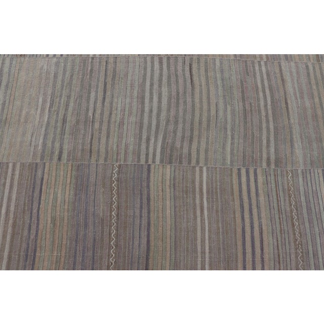 Vintage Hand Woven Turkish Paneled Kilim Vintage Rug in Earthy Tones For Sale - Image 4 of 13