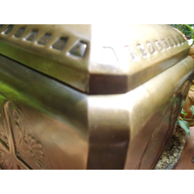 Antique Lidded Box in Brass Sheet with Embossing, 1890s For Sale - Image 13 of 18