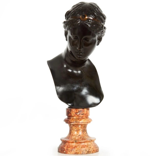 19th Century Italian Grand Tour Bronze Sculpture Bust of Diana by Del Nerro Foundry For Sale - Image 5 of 18