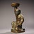 Art Deco Vintage Bronze Oil Lamp With Gold Inlay - Kneeling Boy Figure For Sale - Image 3 of 10