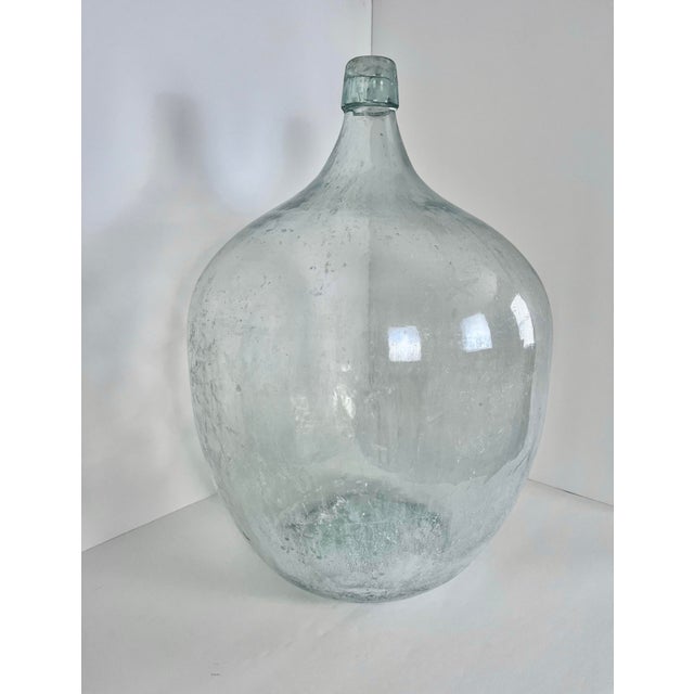 American Antique Blown Glass Demijohn or Decanter | Aged Light Turquoise For Sale - Image 3 of 12