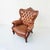 French Louis XV Style Chair in Carved Walnut and Patinated Leather, 1890s For Sale - Image 14 of 18