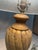 Bronze Vintage Swirl Ribbed Crackle Glaze Table Lamp With Dark Wooden Base & Custom Dark Brown Shade For Sale - Image 8 of 8