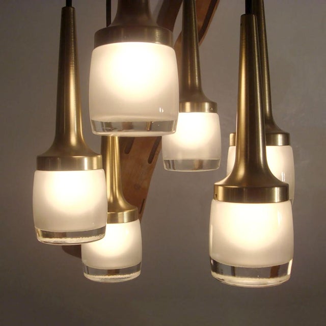 Metal Six Light Hanging Fixture by Staff of Germany, 1970 For Sale - Image 7 of 8