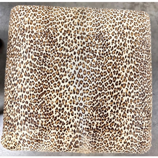Early 19th Century Antique Mahogany Leopard Print Animal Hide Stools - A Set For Sale - Image 5 of 18