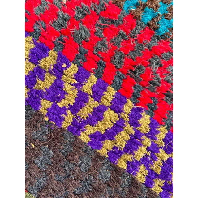 Moroccan Artist Moroccan Berber Traditional Vintage Striped Rug For Sale - Image 4 of 9