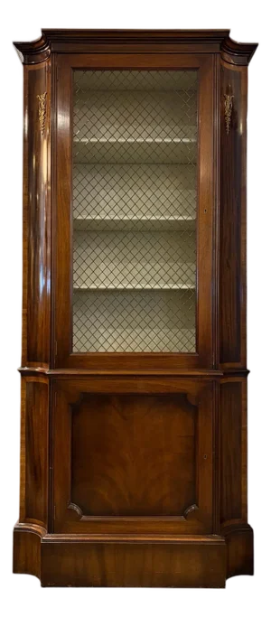 1950s Mahogany Mesh-Front Display Cabinet