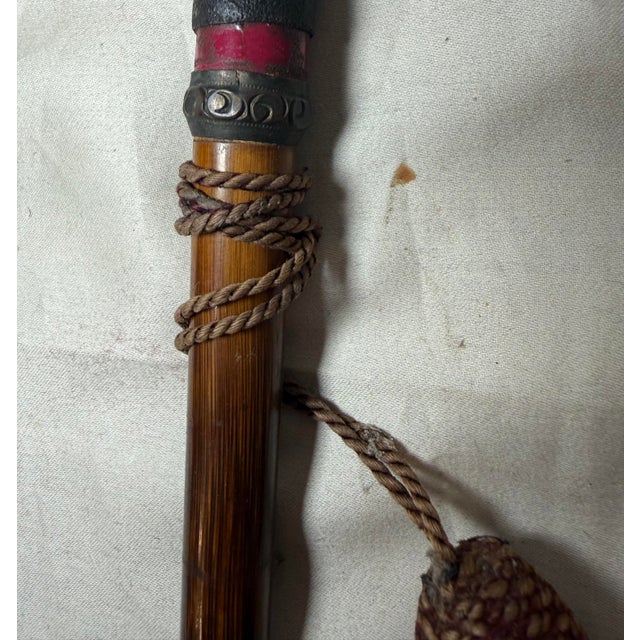 Antique 1800's Victorian Yellow Gold Filled Wood Porcelain Walking Stick Cane For Sale - Image 16 of 17