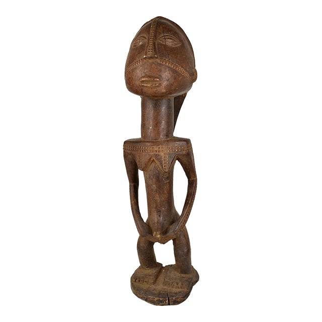 Early 20th Century Tabwa Standing Scarified Male Figure For Sale