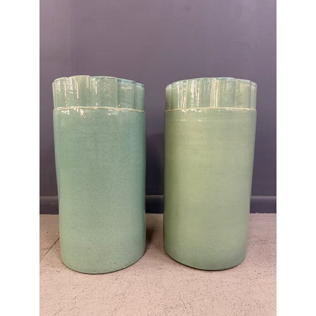 A striking matched pair of tall floor vases by the Galloway Terra Cotta Company of Philadelphia, one of America’s most...